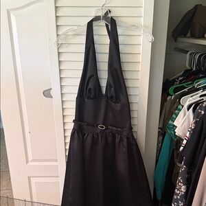 Elegant Black Halter Wedding Dress